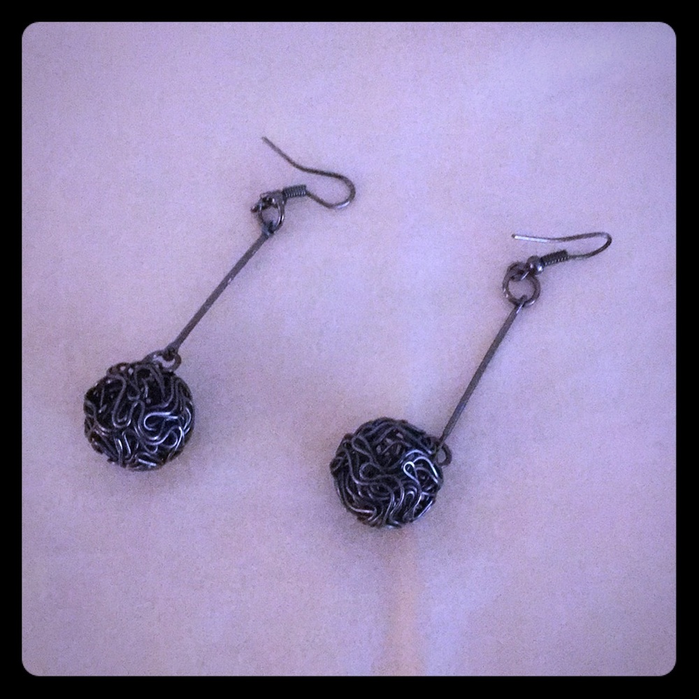 Earrings in galena metallic kind of color